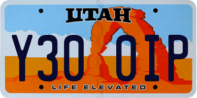 UT license plate Y300IP
