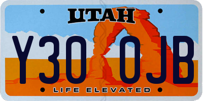 UT license plate Y300JB