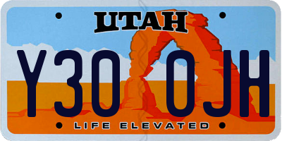 UT license plate Y300JH