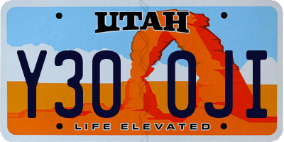 UT license plate Y300JI