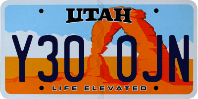 UT license plate Y300JN