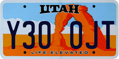 UT license plate Y300JT