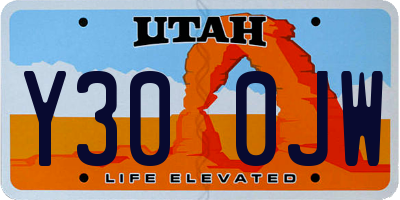 UT license plate Y300JW