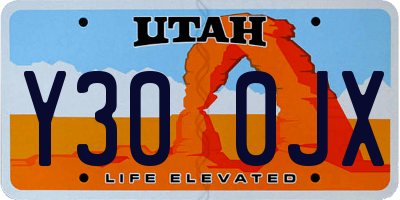 UT license plate Y300JX