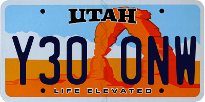 UT license plate Y300NW