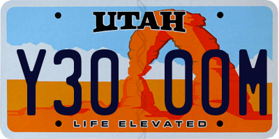 UT license plate Y300OM