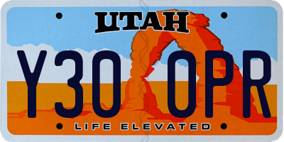 UT license plate Y300PR