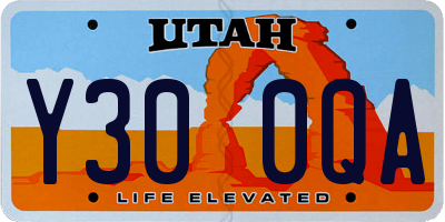 UT license plate Y300QA