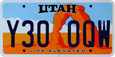 UT license plate Y300QW