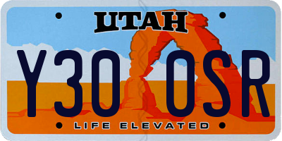 UT license plate Y300SR