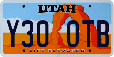 UT license plate Y300TB