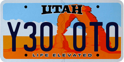 UT license plate Y300TO