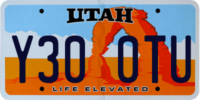 UT license plate Y300TU