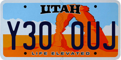 UT license plate Y300UJ