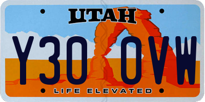 UT license plate Y300VW