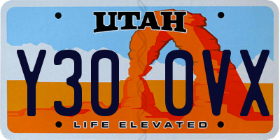 UT license plate Y300VX