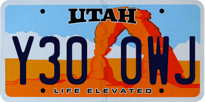 UT license plate Y300WJ