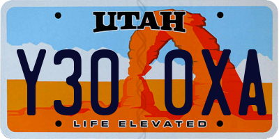 UT license plate Y300XA