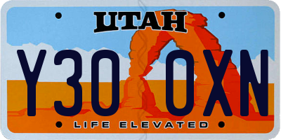 UT license plate Y300XN