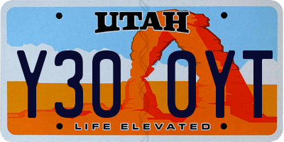 UT license plate Y300YT