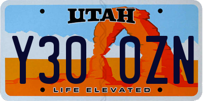 UT license plate Y300ZN
