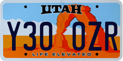 UT license plate Y300ZR