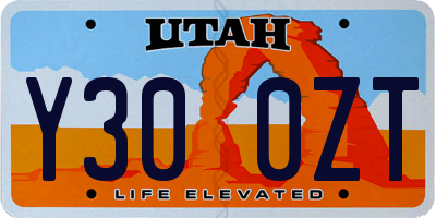 UT license plate Y300ZT