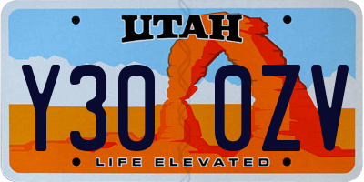 UT license plate Y300ZV