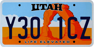 UT license plate Y301CZ