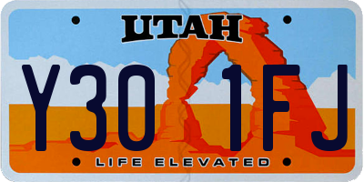 UT license plate Y301FJ