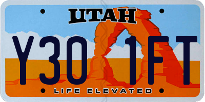 UT license plate Y301FT