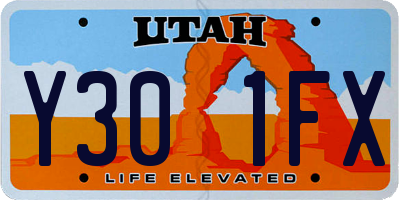 UT license plate Y301FX