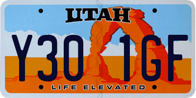 UT license plate Y301GF