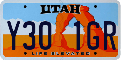 UT license plate Y301GR