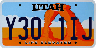 UT license plate Y301IJ