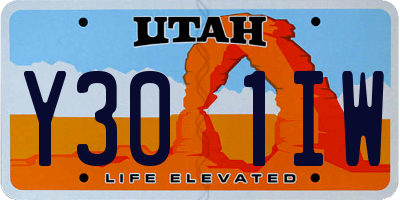 UT license plate Y301IW