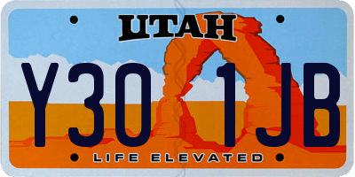 UT license plate Y301JB