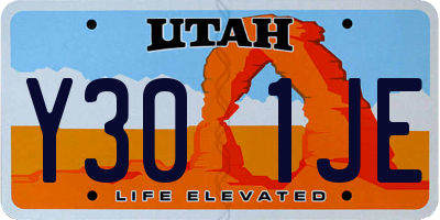 UT license plate Y301JE