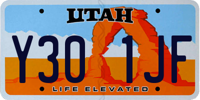 UT license plate Y301JF