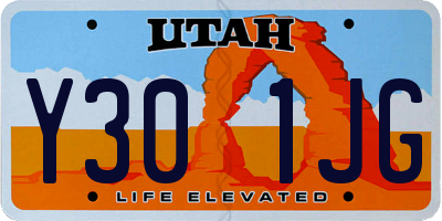 UT license plate Y301JG