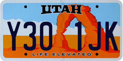 UT license plate Y301JK