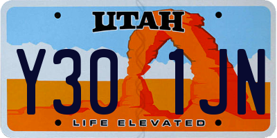 UT license plate Y301JN