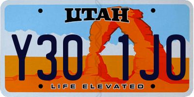 UT license plate Y301JO