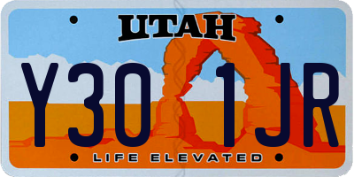 UT license plate Y301JR