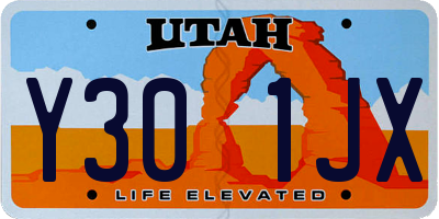 UT license plate Y301JX