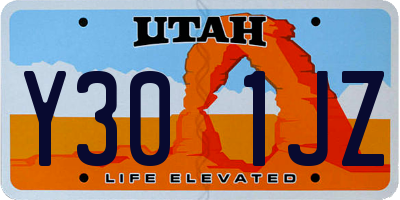 UT license plate Y301JZ