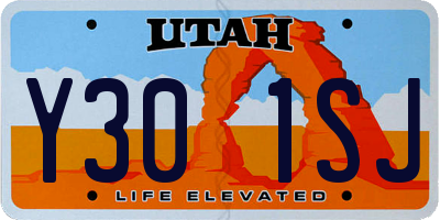 UT license plate Y301SJ