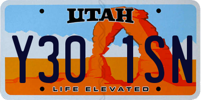UT license plate Y301SN