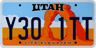UT license plate Y301TT