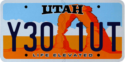 UT license plate Y301UT
